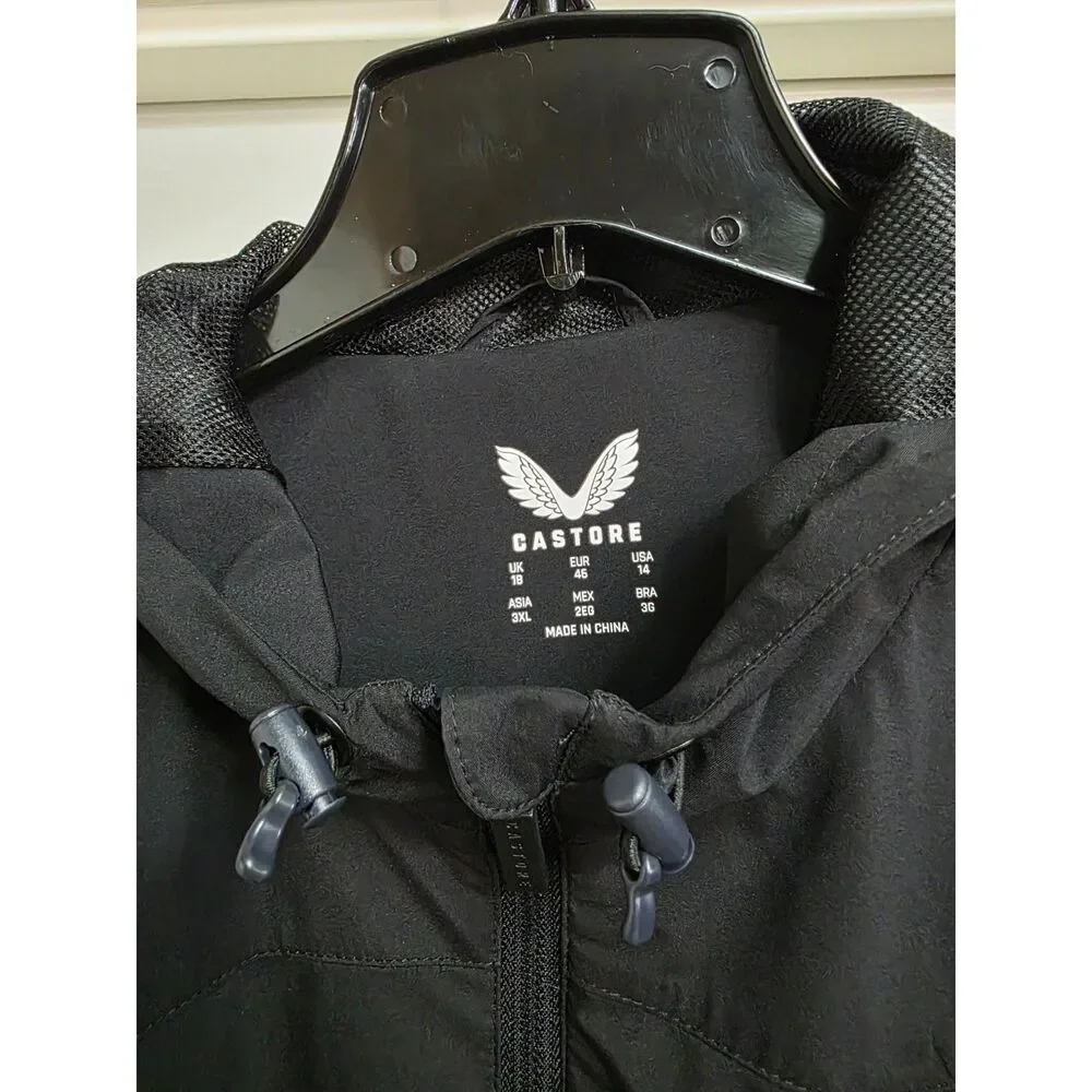 Castore Ireland Rain Jacket Black Waterproof Hooded Soccer Football XL USA 14
